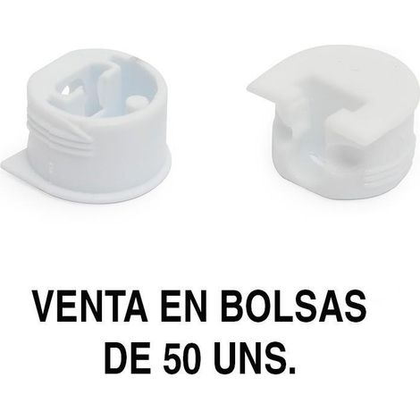 HERRAJES ALK soporte cazoleta luna. a presión. acabado. acabado blanco