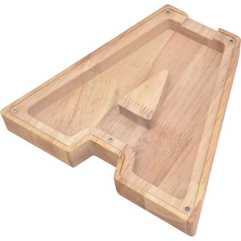 Tirelire en bois à fabriquer soi-même (bois de bouleau, plastique transparent), en forme de lettre A, pour enfants. Tirelire décorative en bois de bouleau et plastique. Idéale pour les enfants. (1/5)