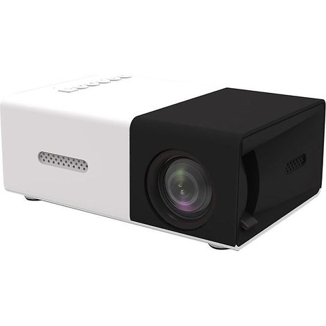 Mini Projector Audio HD USB Mini Projector Support 1080P Home Media Player Home Theater Cinema-EU plug-Black