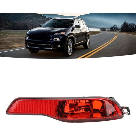 Reflektorleiste für die hintere Stoßstange, Nebelschlussleuchtengehäuse ohne Leuchtmittel, kompatibel mit Jeep Cherokee KL 2014-2018 (Glühbirnenversion) rechte Seite. (1/5)
