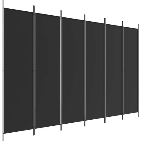 vidaXL Biombo divisor de 6 paneles de tela negro 300x200 cm (1/2)