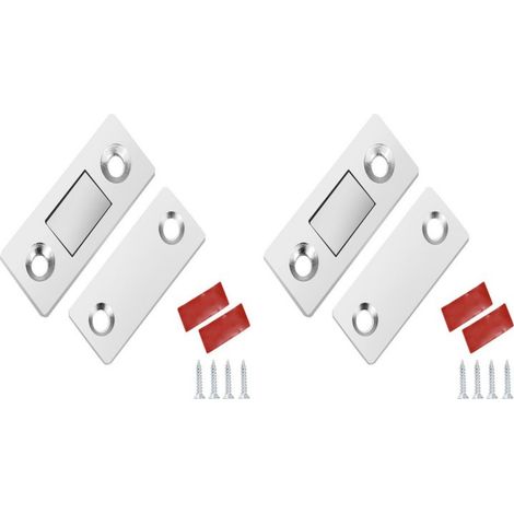 Verrou magnétique de porte dissimulé, loquet invisible en acier inoxydable, serrure de placard, quincaillerie de sécurité pour usage domestique, 2 pièces (1/3)