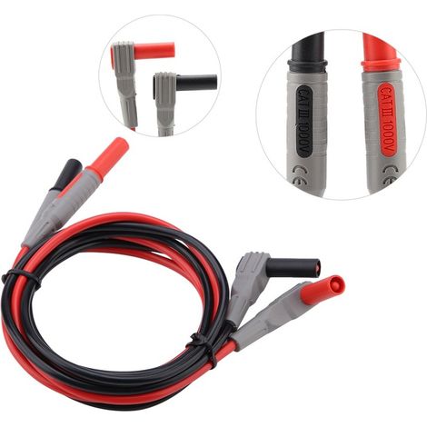 Jeu de cordons de test avec pinces, embouts interchangeables, P1300D, 1 m, multicolore (1/5)