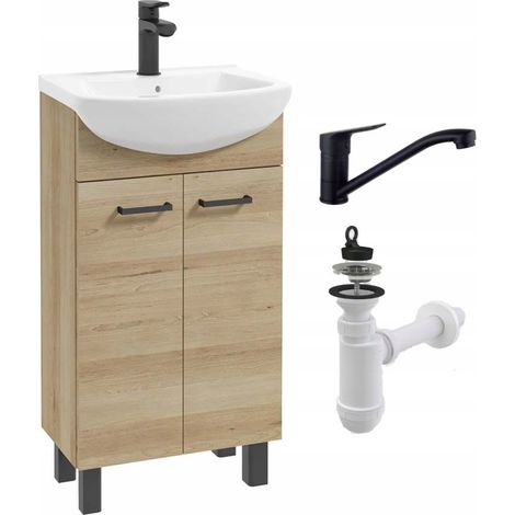STAMAR Badezimmerschrank 45 cm - Eiche Truffe - Elegantes Design - Praktisch und Kompakt