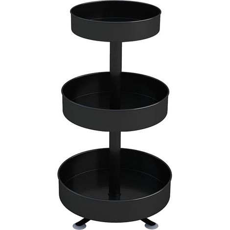 Étagère de rangement de cuisine, étagère à épices, boîte de rangement pour produits d'épices ménagers, étagère de rangement de sol multifonctionnelle rotative à 360 degrés (1/5)