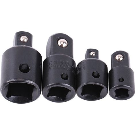 Embout Clé 1/4" 3/8" 1/2", Adaptateur Clé à Choc, 4pcs Douille Réducteur Embout Pour Clé à Douille, Convertisseur De Pilote De Douille Pour Conversions De Tournevis à Chocs Clés à Cliquet D'ex