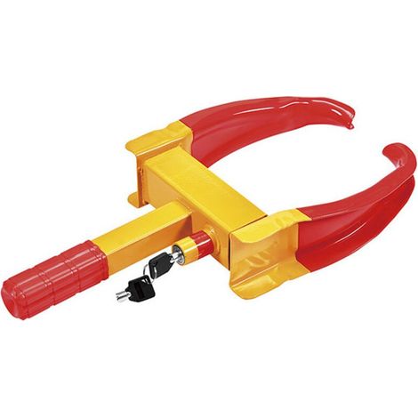 Sabot de voiture – 480 x 245 x 73 mm – avec 2 clés – en Acier inoxydable – Bloque roue Antivol Automobile pour Remorque Caravane – dispositif Antidémarrage Collier de serrage (1/4)