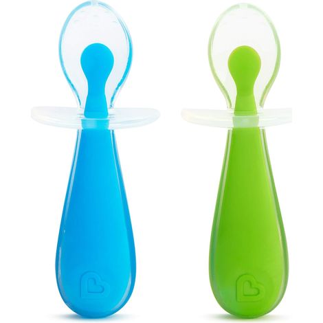 Cuillères Entraînement Silicone Gentle Scoop Cuillères Bébé & Tout-Petits Ensemble de Sevrage Bébé Essentiels Bébé Pack de 2 (1/5)
