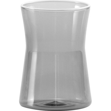 Zafferano Set 4 Bicchieri Tumbler Serie Classy in Vetro Borosilicato Soffiato a Mano Colore Grigio Design Geometrico Elegante per Tavola Moderna