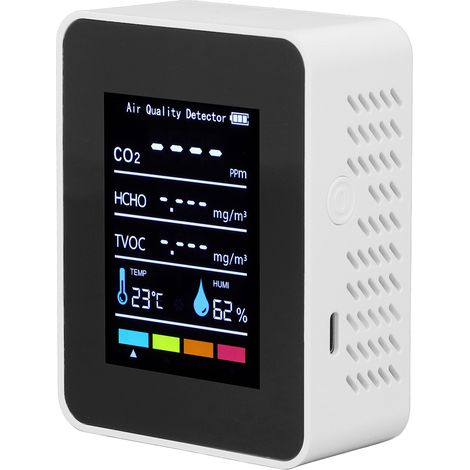 Détecteur CO2 blanc semi-conducteur haute résolution avec luminosité réglable pour surveillance qualité de l'air (1/5)