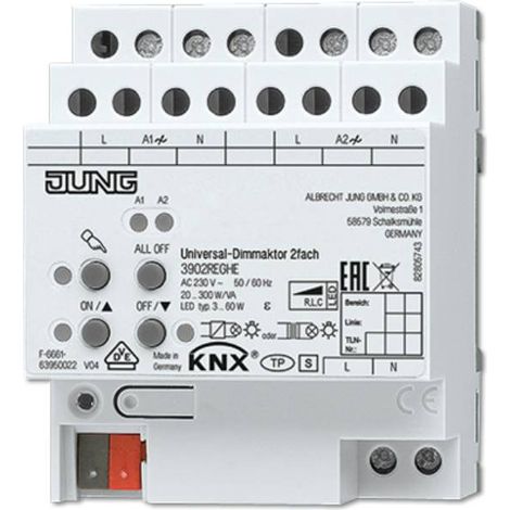 Jung Actuateur KNX blanc 2 canaux 4 modules