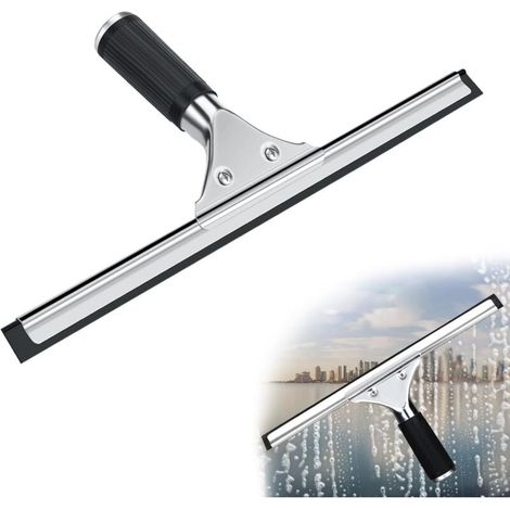 Raclette à vitre Professionnelle, Raclette Vitre en Acier Inoxydable avec Lame de 25 cm, pour Nettoyer et Sécher le Verre, le Carrelage, les Fenêtres, la Salle de Bain, pour éliminer Toute Trac