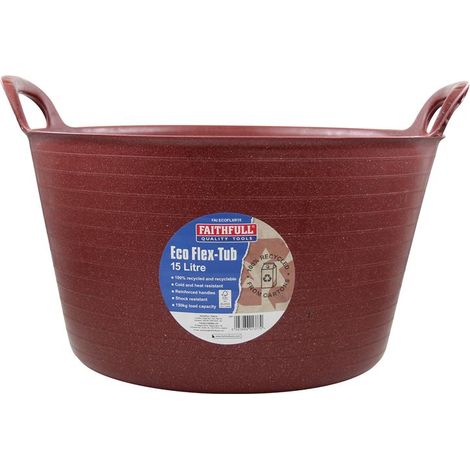 Faithfull Eco Flex Tub Bucket 15 litre - Recycled Red FAIECOFLXR15