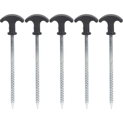 5Piquets de tente en acier inoxydable, clous de sol vissés pour sol gelé et surface glacée (1/5)