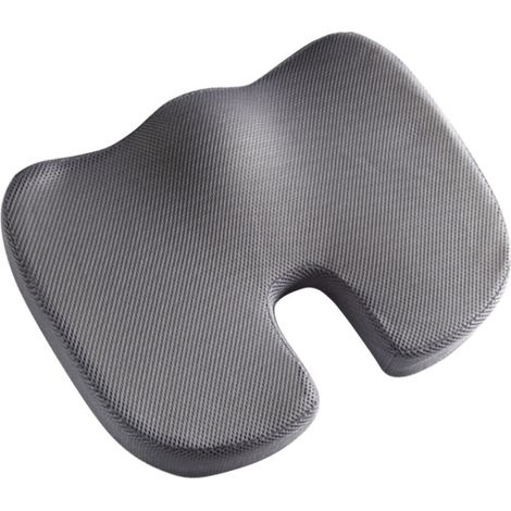 Coussin de siège en mousse à mémoire de forme, maille douce et confortable à rebond lent, idéal pour le bureau, la voiture, les personnes souffrant d'hémorroïdes et les femmes enceintes. (1/4)