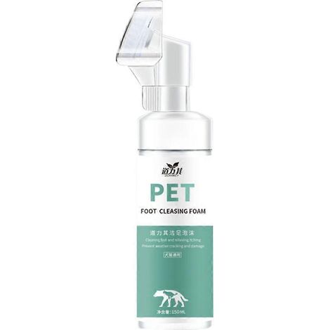 Mousse nettoyante pour pattes d'animaux 150 ml Déodorant liquide jetable pour chiens, chats et autres animaux (1/4)