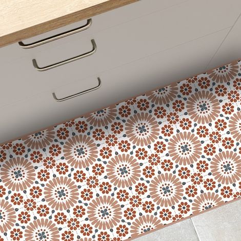 Tapis antidérapant - Marsiho - vinyle - int./ext. - Orange - 120x200cm