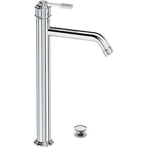 Miscelatore alto per lavabo con scarico click-clack e troppo pieno - serie Atelier