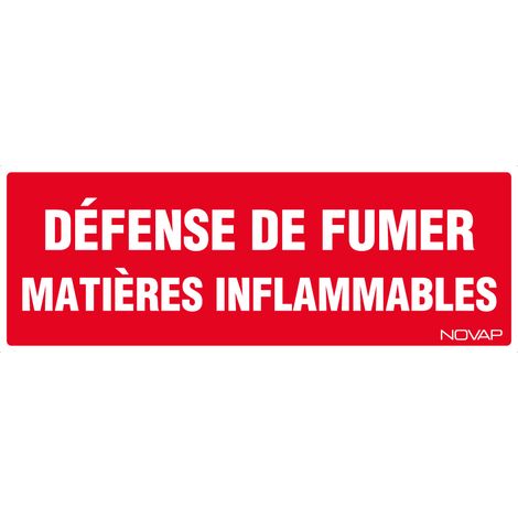 Panneau Défense de fumer matières inflammables - Rigide 330x120mm - 4034966