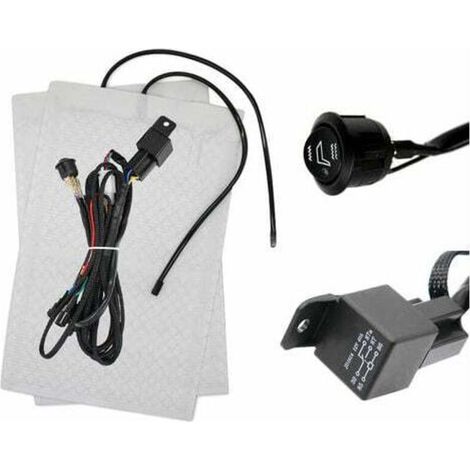 Kit di riscaldamento automatico per sedili con regolazione verticale, 1 cuscino per sedile, 1 cuscinetto riscaldante per sedile con interruttore rotondo - Kit di riscaldamento per sedili Crezuo