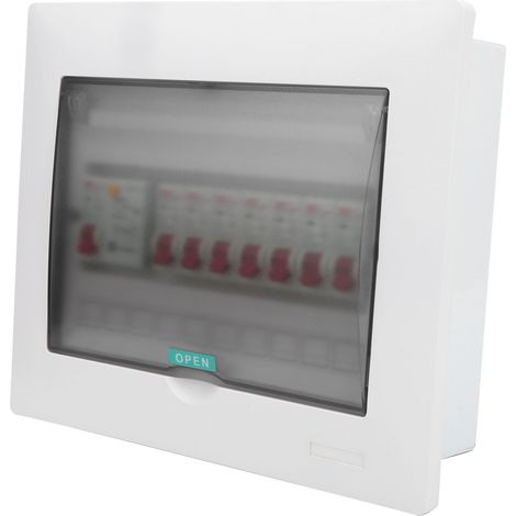 Boîte de Distribution Intérieure Éclairage Encastrable 7 Sorties + 1 Protection Différentielle 63A 230/400V (1/5)
