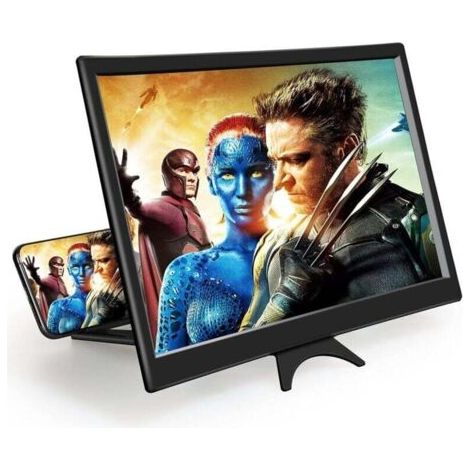 QORVA-Loupe d'écran incurvée L6, amplificateur d'écran de téléphone portable, loupe de téléphone portable haute définition de 12 pouces, support de téléphone portable