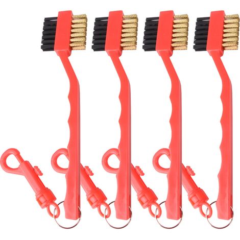 Spazzola per la pulizia delle mazze da golf con doppio filo di nylon - Rossa