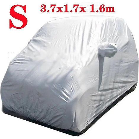 Universelle Autoabdeckung (S/M/L/XL/XXL), intelligenter Outdoor-Vollschutz, UV-Schutz, regendicht, staubdicht, wasserdicht – 3,7 x 1,7 x 1,6 m – Größe S