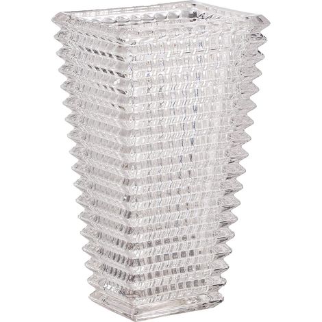 Vase en Cristal pour Fleurs, Vase en Verre Transparent, Moderne, pour Salon, Chambre, Cuisine, Table à Manger, cheminée, Mariage, Grande Taille, 28 cm (1/5)