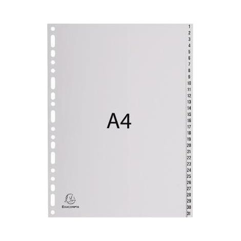 EXACOMPTA Zahlenregister Exacompta Forever® DIN A4 1-31 Polypropylen grau (1/3)