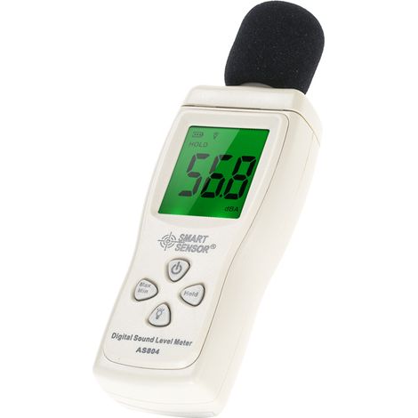 SMART SENSOR AS804 Sonomètre, Sonometre Numérique Portable Décibelmètre Professionnel avec Affichage de Rétro-éclairage 30dB-130dB Haute Précision avec Fonction de Journalisation des Données (1/5)