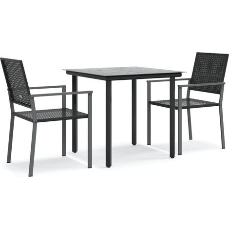 Ensemble à manger de jardin 3 pcs，Salon de jardin résine tressée acier CFW45114 (1/5)