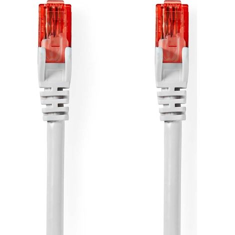 Cable de red CAT6  RJ45 macho  RJ45 macho  U/UTP  0,50m  Redondo  PVC  Blanco  Etiqueta