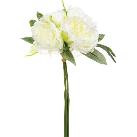 Bouquet de Fleurs "4 Pivoines" 31cm Blanc (1/2)