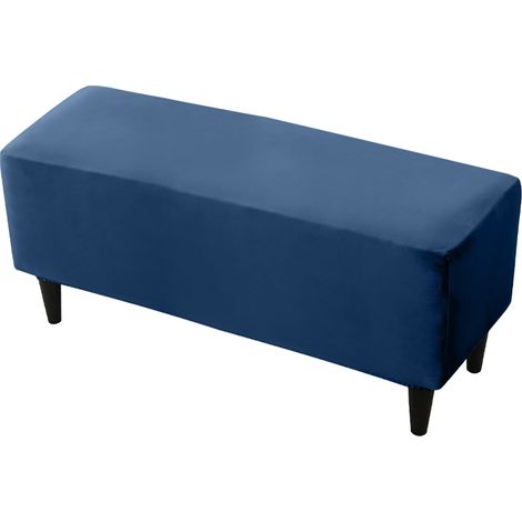 Bezug für Doppelbank, Fußhocker, Samt, marineblau