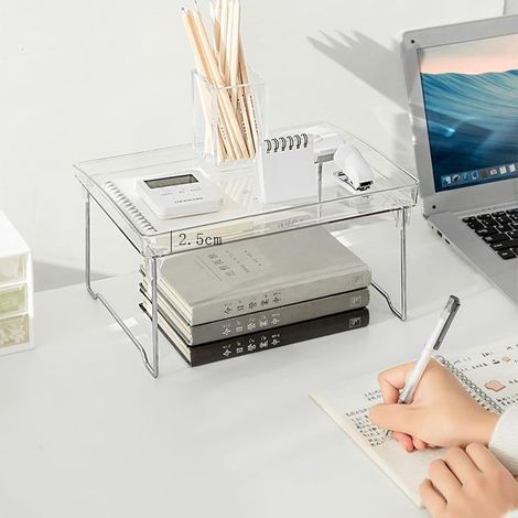 Transparenter Organizer für die Arbeitsplatte stapelbares