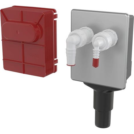 Unterputz-Siphon für Sanitäranlagen, zum Anschluss von zwei Geräten, aus Edelstahl, DN40 und DN50 – Alcadrain APS6 (1/3)