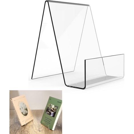 Présentoir à livres - 1 pièce - transparent - acrylique - vertical - pour exposer des livres (1/5)