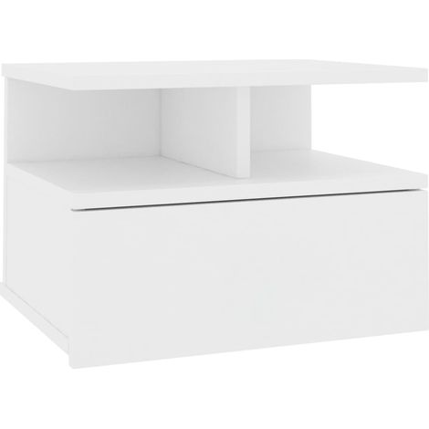 Mesita de noche flotante madera contrachapada blanco 40x31x27cm vidaXL (1/6)