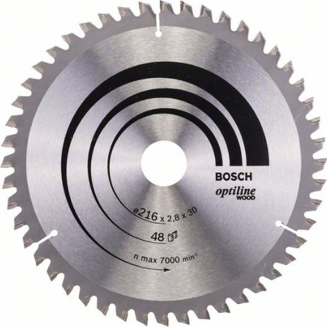 Bosch 2 608 640 641 - Lama de sega circolare Optiline Wood - 216 x 30 x 2,8 mm, 48 (confezione 1)