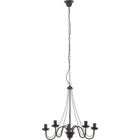 [GEBRAUCHT] Euluna Kronleuchter Lampe Leuchte Wohnzimmerlampe Malbo Fünfflammig E14 Schwarz B-Ware