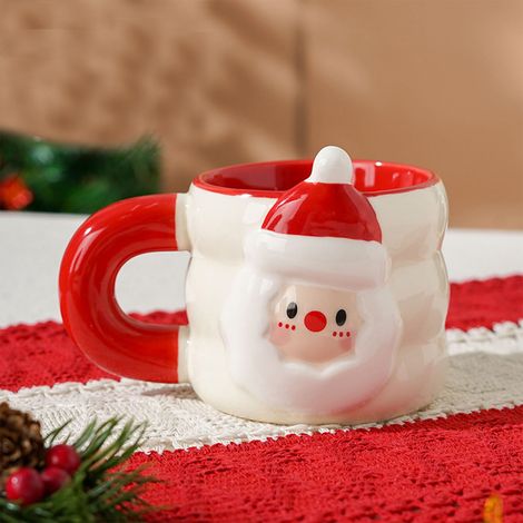 Tasse De Noël - Céramique - 340 ml - Motif Père Noël Arbre De Noël - Usage Café Chocolat Chaud - 1 Pièce (1/5)