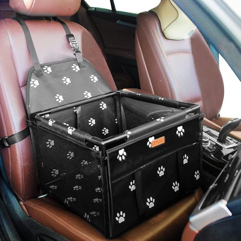 MINKUROW Asiento de coche para perros, Asiento de coche para perros con 12 barras de soporte horizontales reforzadas, Asiento de coche para perros para mascotas pequeñas y medianas. (1/5)