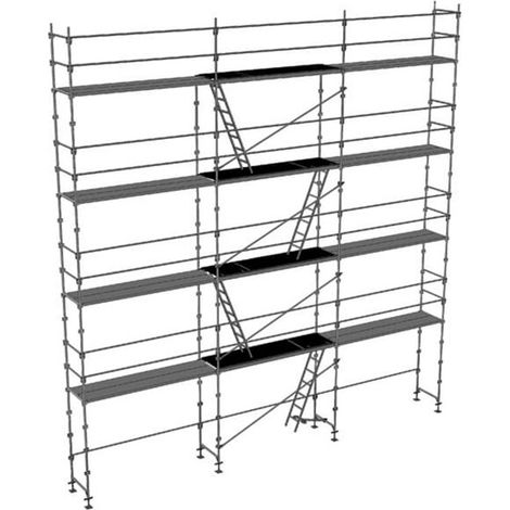 Gerüst 100m² - Struktur + Plattformen - Strebe Version - DUO100-SP