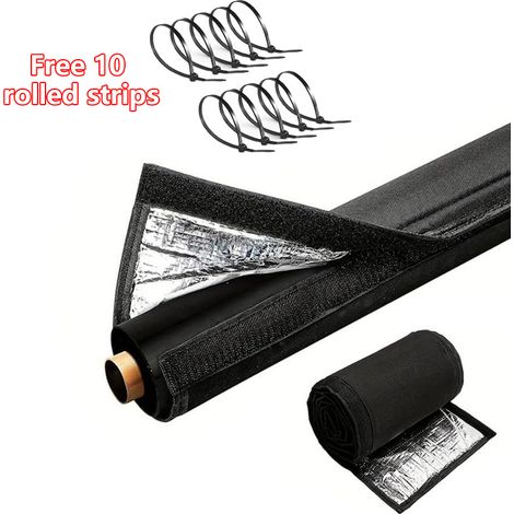 Funda aislante de 3 capas para tuberías de cobre de sistemas de climatización, manguito aislante flexible para tuberías de cobre, funda exterior de tela Oxford 600D (78,7 x 10,63 pulgadas) con 10 corr (1/5)