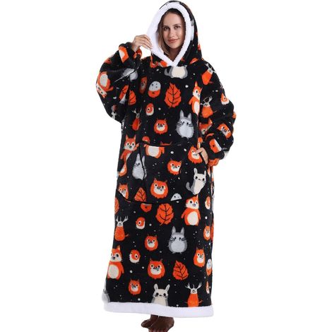 Manta con capucha extralarga, suave, cómoda y cálida para mujer un regalo ideal para el Día de la Madre. (1/5)