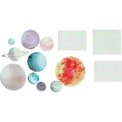 Autocollants Murales Phosphorescentes Lune et Étoiles, Décor Chambre Adhésif Lumineux (1/5)