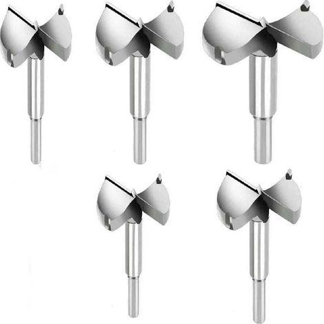 Mèche à bois pour perceuse – Lot de 5 forets φ35mm à φ60mm – Alliage de carbure durable pour bois dur – Coupe précise et propre (1/3)