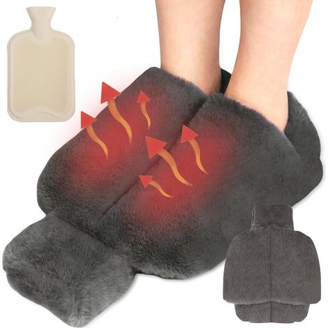 Grande Bouillotte 2 L Sans Électricité Pour Femme/Homme/Adulte, Super Douce et Chaude Pour Chambre à Coucher, Salon, Bureau