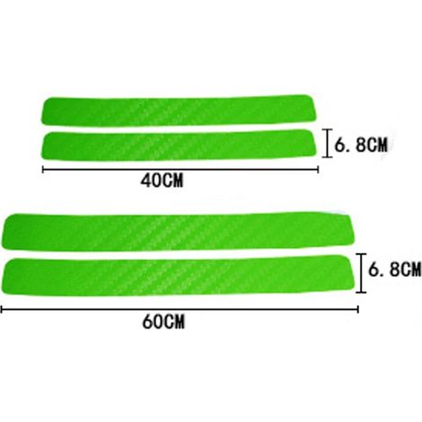 (4 pièces,vert sans logo) Pour Suzuki Grand Vitara Swift Sport : 4 seuils de porte en fibre de carbone 3D imperméables et résistants à l'usure Autocollants de protection (1/3)